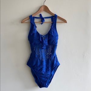 NWT KENNETH COLE REACTION Blue One-Piece Swimsuit